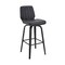 Armen Living Renee 30" Swivel Gray Faux Leather and Black Wood Bar Stool LCRNBABLGR30 - alternate 1